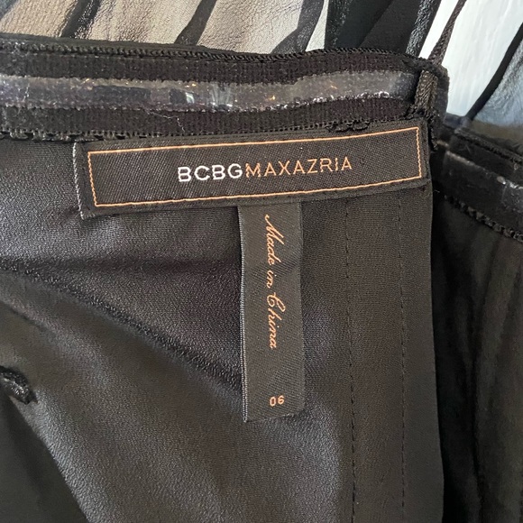 BCBGMAXAZRIA One Shoulder Party Dress Winter Formal Black Size 6 - Picture 8 of 10